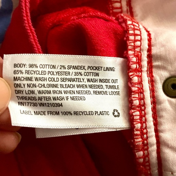 ❤️ Universal Thread Red High Rise Shortie Cut Off Jean Shorts 6 / 28R / S - Picture 10 of 11